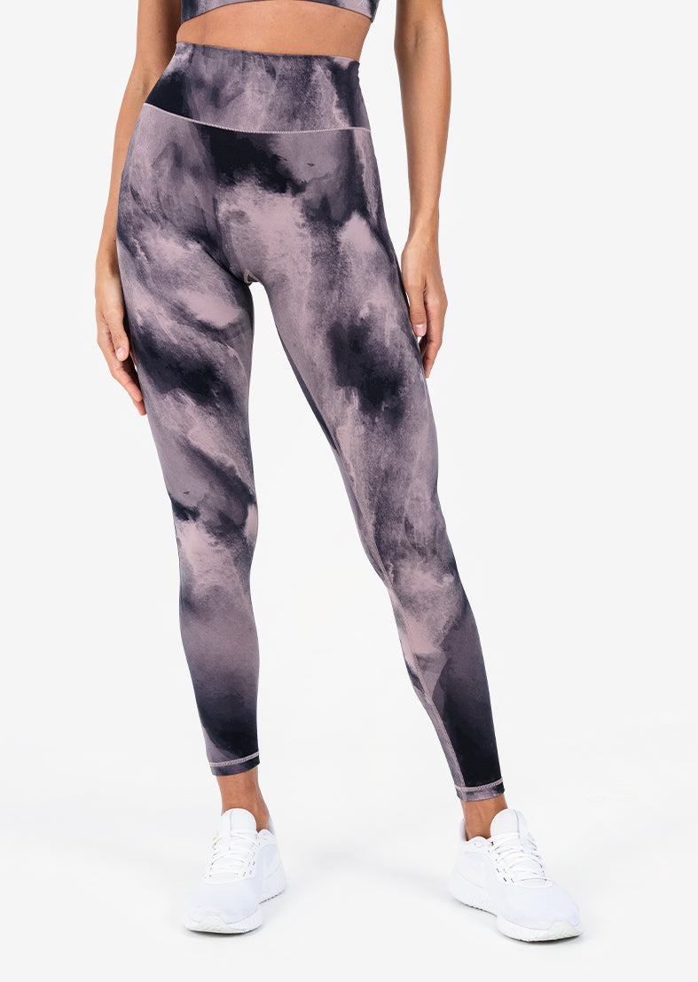 Fashionable Marble Print High Waist Body Shaping Sea Green Leggings