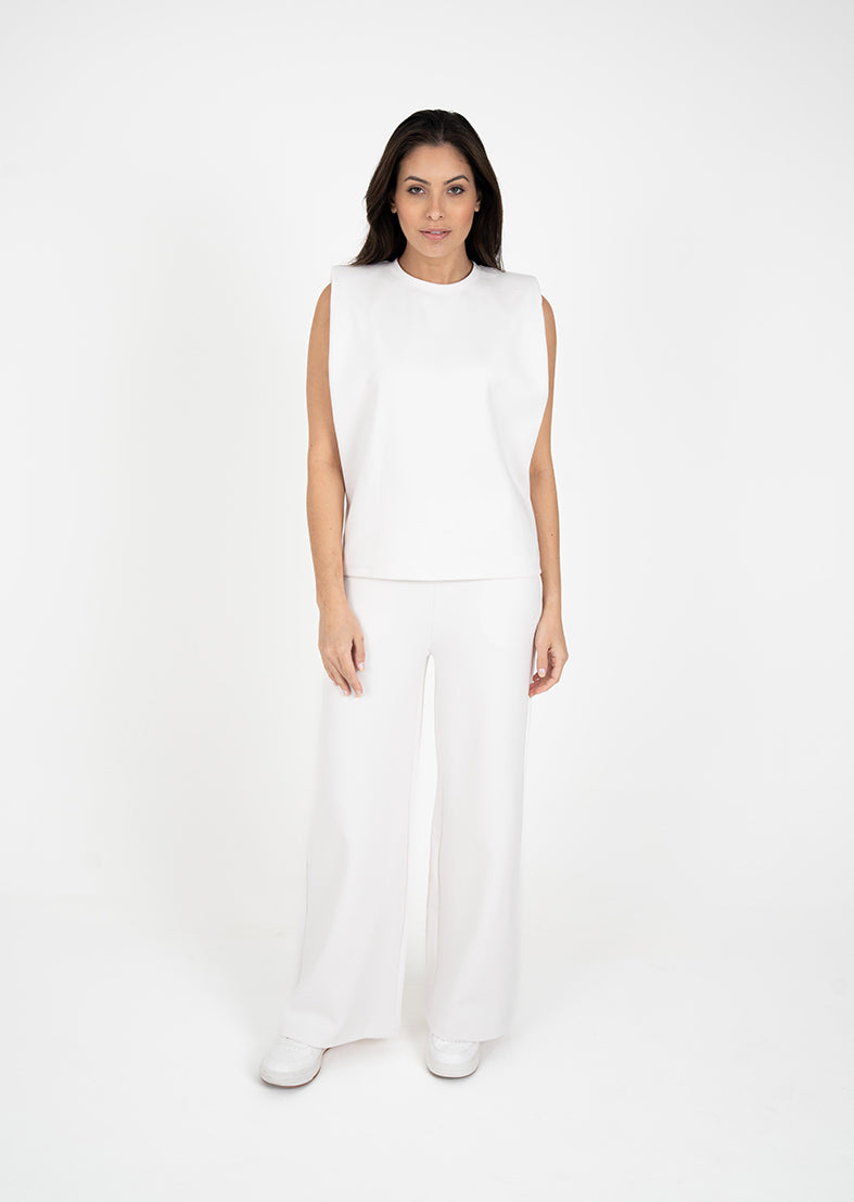 L'COUTURE Bottoms All-Around Lounge Wide Leg Trouser Stone