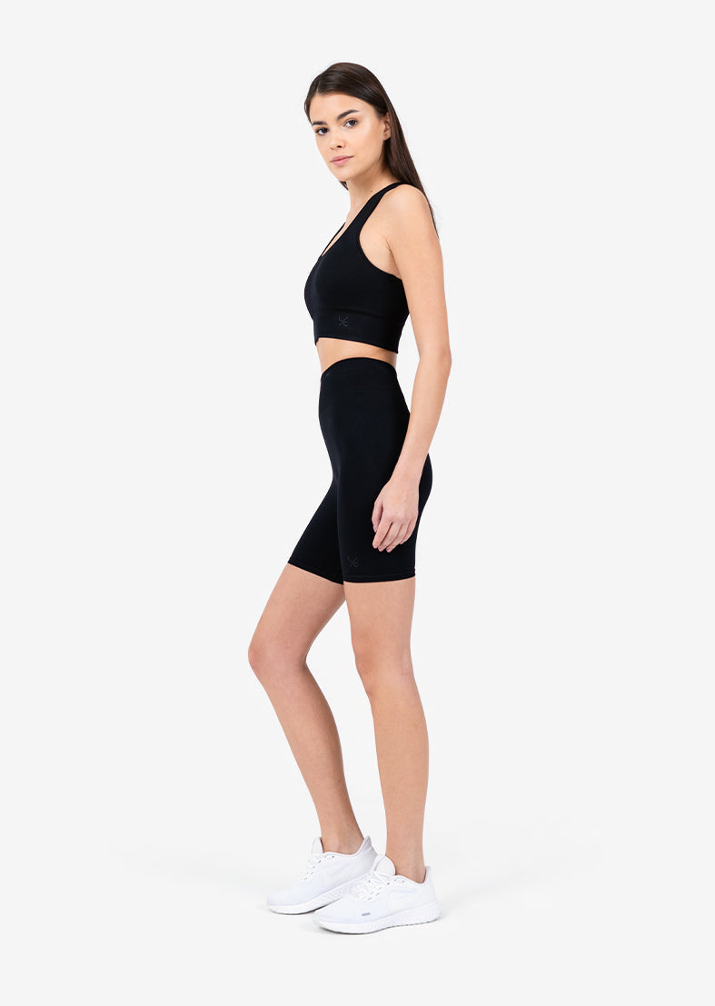 L'COUTURE Chevron Seamless Bike Short Black