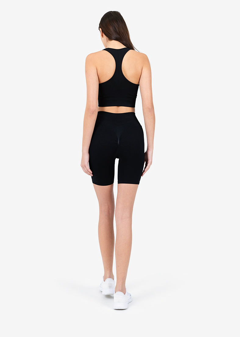 L'COUTURE Chevron Seamless Bike Short Black