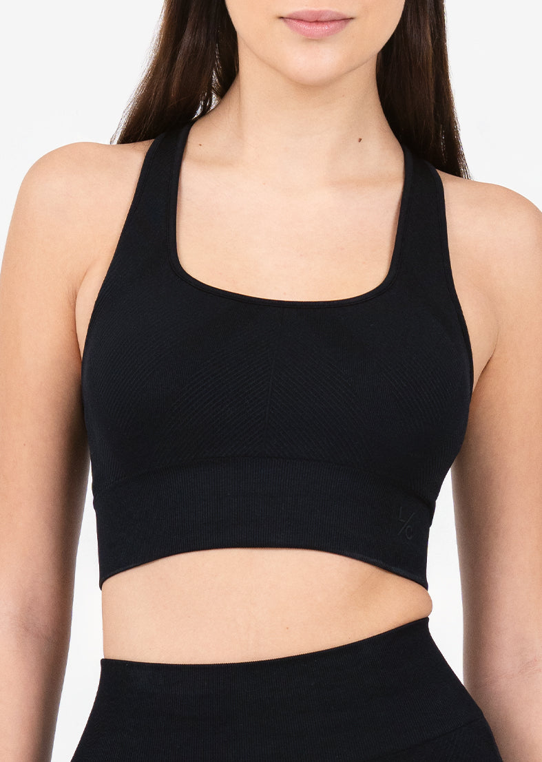 L'COUTURE Chevron Seamless Bra Black