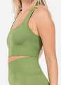 L'COUTURE Chevron Seamless Bra Olive