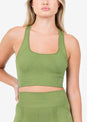 L'COUTURE Chevron Seamless Bra Olive