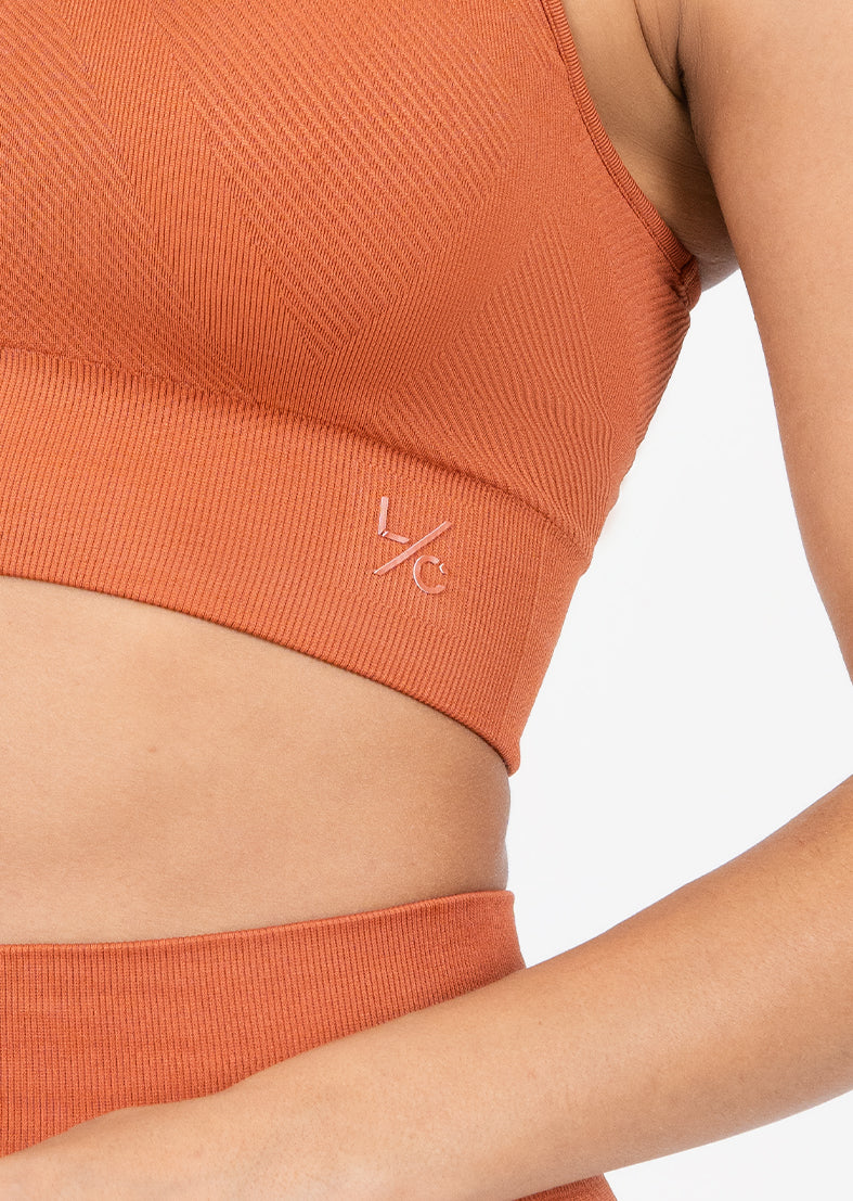 L'COUTURE Chevron Seamless Bra Rust