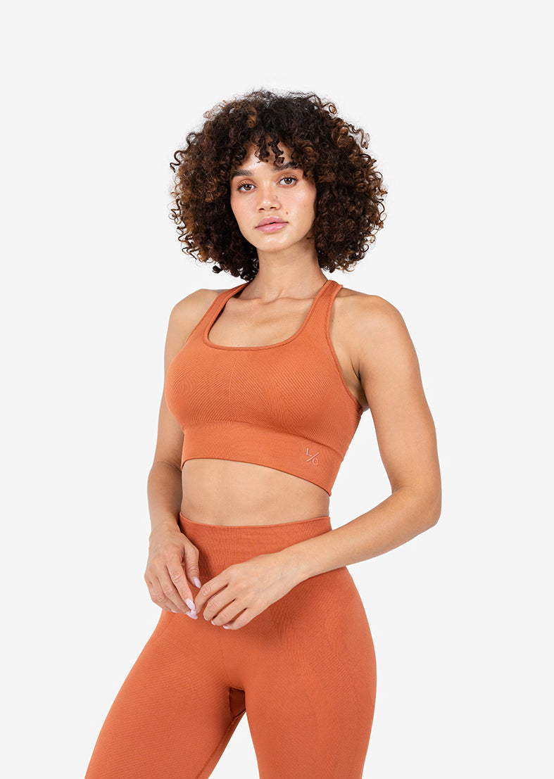 L'COUTURE Chevron Seamless Bra Rust