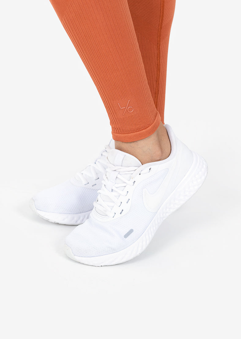 L'COUTURE Chevron Seamless Legging Rust