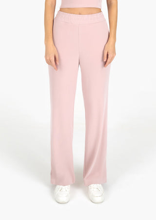 L'COUTURE Cloudsoft Rib Lounge Palazzo Pant Blush