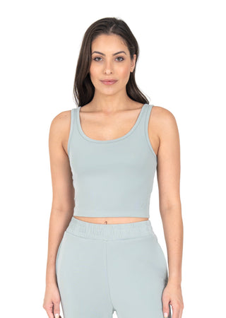 L'COUTURE Cloudsoft Rib Lounge Tank Sage