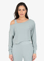 L'COUTURE Cloudsoft Rib Off the Shoulder Top Sage