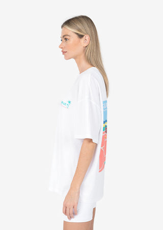 L'COUTURE Club LC Vintage Relaxed Slogan Tee White