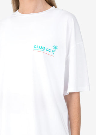 L'COUTURE Club LC Vintage Relaxed Slogan Tee White