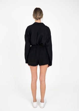 L'COUTURE Elevate Linen Short Black