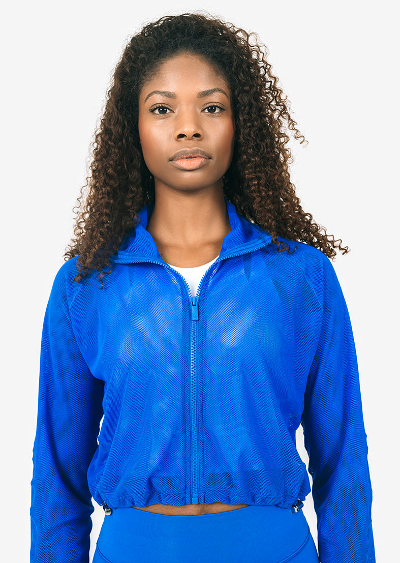Mesh Zip Through Jacket Electric Blue LC