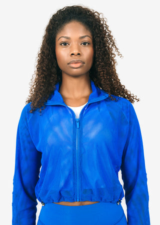L'COUTURE Jackets Mesh Zip Through Jacket Electric Blue