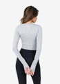 L'COUTURE Long Sleeve Tops Elevate Cropped Long Sleeve Top Grey Marl