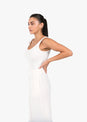 L'COUTURE Rib Knit Lounge Cropped Tank Oatmeal