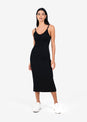 L'COUTURE Rib Knit Lounge Dress Black