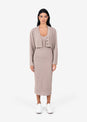 L'COUTURE Rib Knit Lounge Dress Taupe