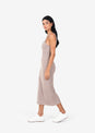 L'COUTURE Rib Knit Lounge Dress Taupe