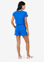 L'COUTURE Shorts Club LC Scalloped Sweat Short Electric Blue