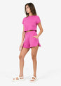 L'COUTURE Shorts Club LC Scalloped Sweat Short Fuchsia