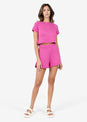 L'COUTURE Tees & Tanks Club LC Cropped Sweat Tee Fuchsia