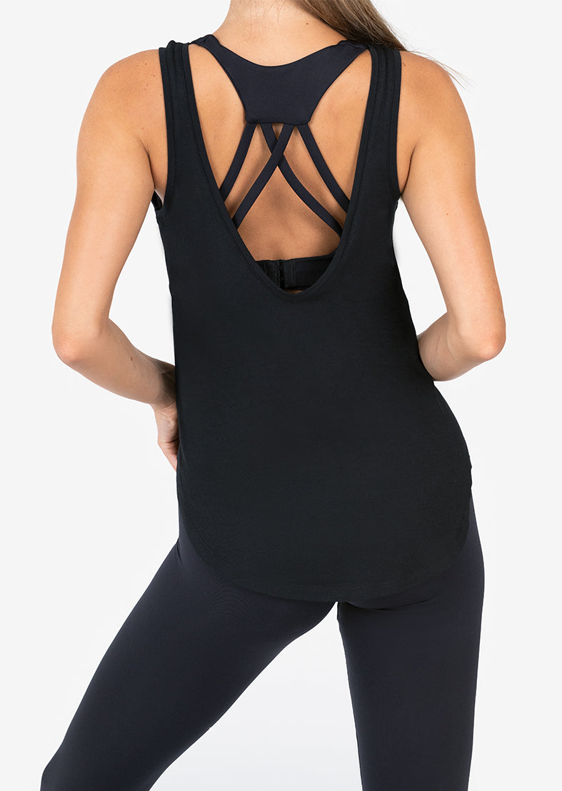 Elevate Aloe Reversible Long Tank Black – LC