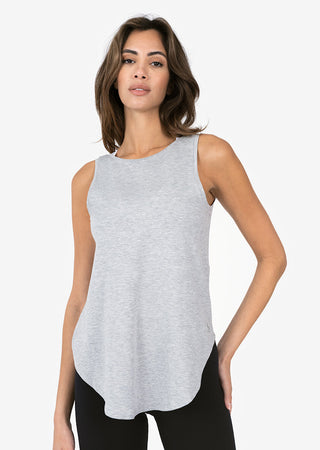 L'COUTURE Tees & Tanks Elevate Reversible Long Tank Grey Marl