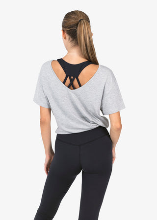 L'COUTURE Tees & Tanks Elevate Reversible Slouch Tee Grey Marl