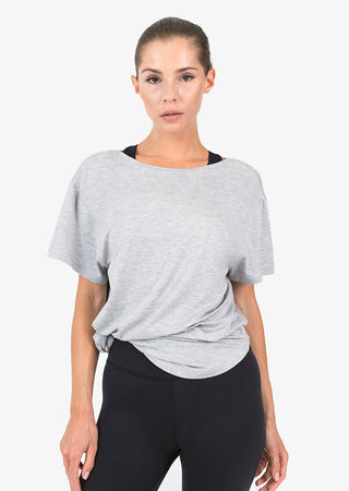 L'COUTURE Tees & Tanks Elevate Reversible Slouch Tee Grey Marl