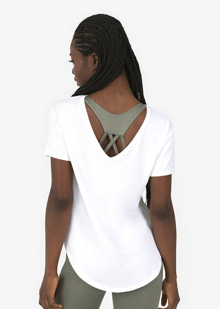 L'COUTURE Tees & Tanks Elevate Reversible Slouch Tee White