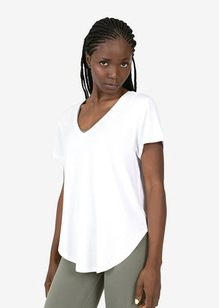 L'COUTURE Tees & Tanks Elevate Reversible Slouch Tee White