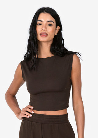 LC All-Around Lounge Cap Sleeve Tee Coffee