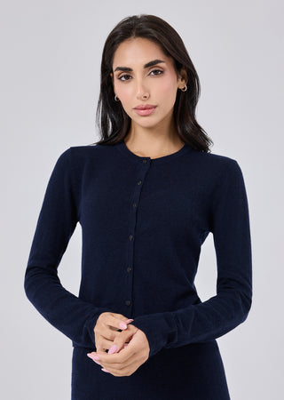 LC Blend Button Cardigan Women Merino Wool Blend Button Cardigan Navy