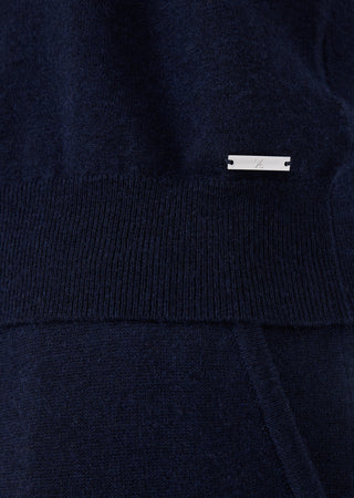 LC Blend Polo Top Mens Merino Wool Blend Polo Top  Navy