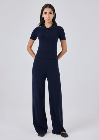 LC Blend Trouser Women Merino Wool Blend Pant Navy
