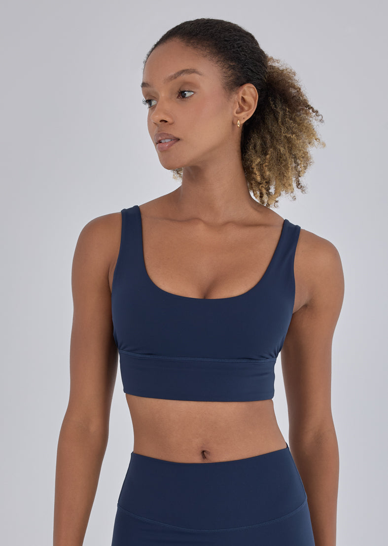 Women's Scoop Neck Bra Dark Navy – LC