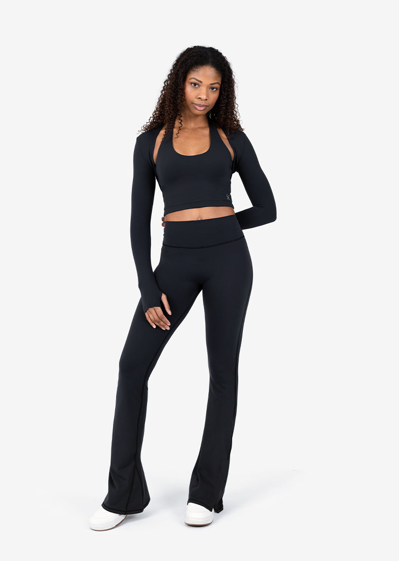 Elevate Life Regular Length Kick Flare Legging Black – LC