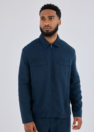 LC Jacket Men Linen Jacket Dark Navy