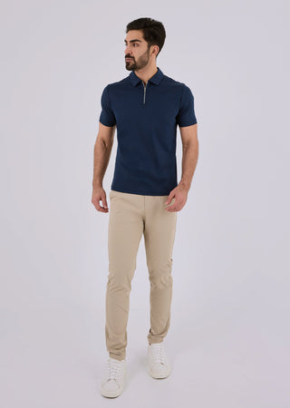LC Jacket Mens Mercerised Half Zip Polo Dark navy