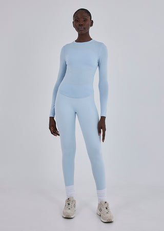 LC Long Sleeve Top Women’s Aloe Long Sleeve fitted Top Blue Mist