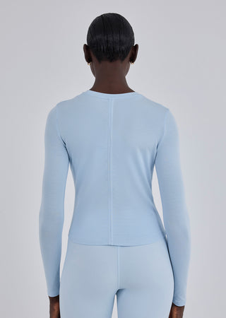 LC Long Sleeve Top Women’s Aloe Long Sleeve fitted Top Blue Mist