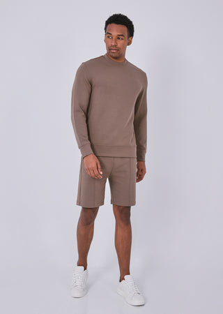 LC Mens All Around Lounge Crew Neck Sweatshirt Walnut