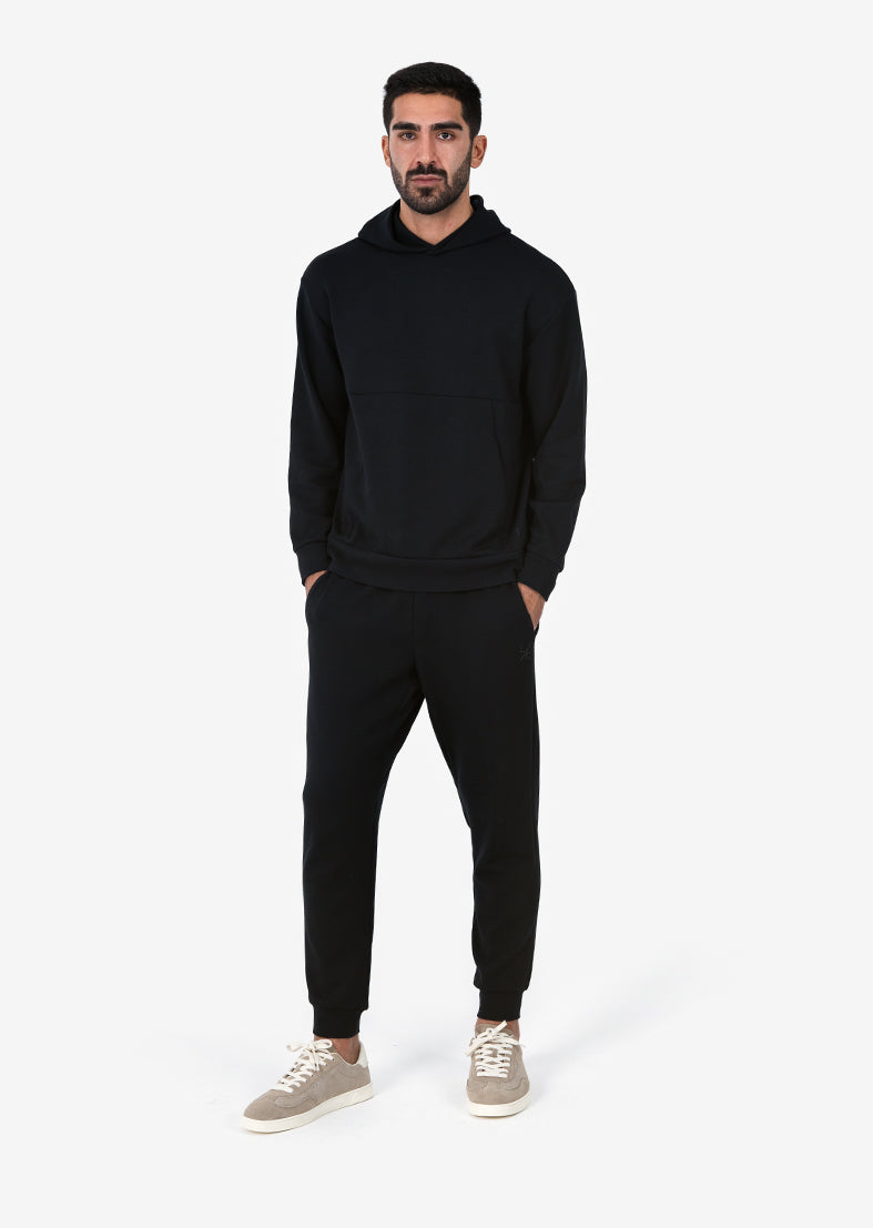 Prevu Men's Cotton Jogger Pants - Black, Drawstring Waist, Elastic Cuffs & Side Pockets - Casual & Activewear