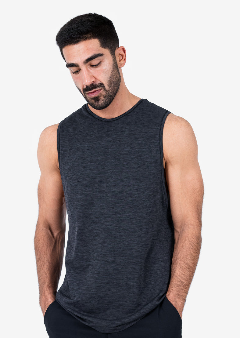 Men's Tank Black Melange FINAL SALE – LC1