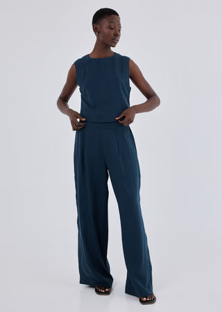 LC Pant Women Linen Relaxed Pant Dark Navy