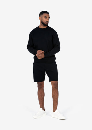 LC Premium Textured Crew Neck Sweat Black