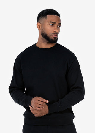 LC Premium Textured Crew Neck Sweat Black