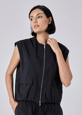 LC Sleeveless Bomber Jacket Womens Ripstop Sleeveless Bomber Jacket Black