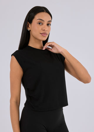 LC Tank Women’s Aloe Ruched Side Tank Black